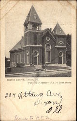 Baptist Church Dixon, IL Postcard Postcard