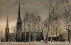 Winter Scene, Military Park Coldwater, MI Postcard Postcard