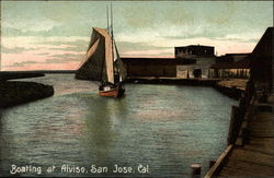 Boating at Alviso San Jose, CA Postcard Postcard