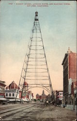 Market Street, Looking South, and Electric Tower Postcard