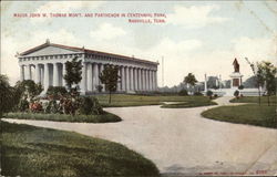 Major John W. Thomas Mon't and Parthenon in Centennial Park Nashville, TN Postcard Postcard