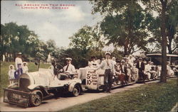 All Aboard for Trip Around Lincoln Park Chicago, IL Postcard Postcard