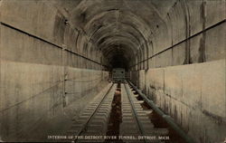 Interior of River Tunnel Detroit, MI Postcard Postcard