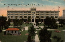 St. James Building and Hemming Park Jacksonville, FL Postcard Postcard