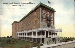 Sterling Hotel, Kentucky Avenue and Beach Atlantic City, NJ Postcard Postcard