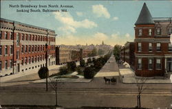 North Broadway from North Avenue, Looking South Postcard