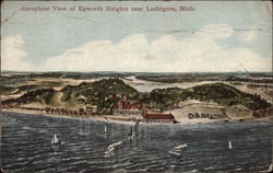 Aeroplane View of Epworth Heights Ludington, MI Postcard Postcard