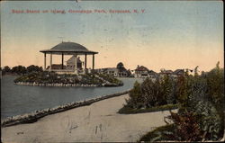 Band Stand on Island, Onondaga Park Syracuse, NY Postcard Postcard