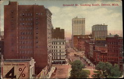 Griswold St., Looking South Detroit, MI Postcard Postcard