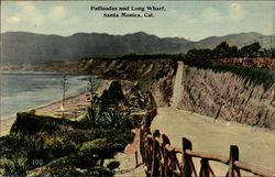 Pallisades and Long Wharf Santa Monica, CA Postcard Postcard