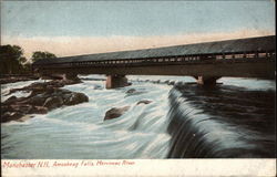 Amoskeag Falls, Merrimac River Manchester, NH Postcard Postcard