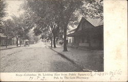 Columbus St. Looking East from Public Square Nelsonville, OH Postcard Postcard