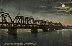 Bridge by Moonlight Davenport, IA Postcard Postcard