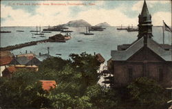 U.S. Fleet and Harbor from Monument Provincetown, MA Postcard Postcard