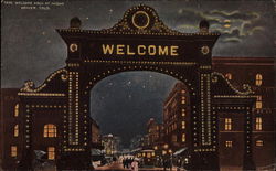 Welcome Arch at Night Denver, CO Postcard Postcard