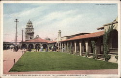 Indian Building and Santa Fe Station, The Alvarado Postcard