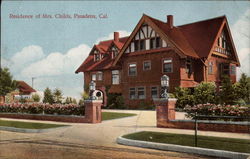 Residence of Mrs. Childs Pasadena, CA Postcard Postcard