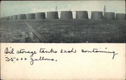 Oil Storage Tanks Each Containing 35,000 Gallons Postcard