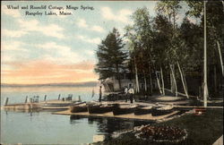 Wharf and Rosecliff Cottage, Mingo Spring, Rangeley Lakes Maine Postcard Postcard