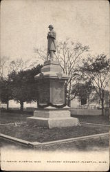 Soldiers' Monument Plympton, MA Postcard Postcard