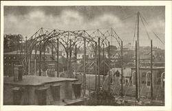 Construction of St. Ann's Roman Catholic Church (Paroisse Ste. Anne) Woonsocket, RI Postcard Postcard