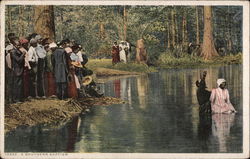 A Southern Baptism Black Americana Postcard Postcard