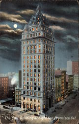 The Call Building at Night Postcard