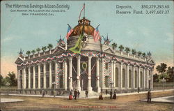 The Hibernia Savings & Loan Society, Cor. Market, McAllister and Jones Sts Postcard