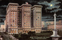 Hotel St. Francis at Night San Francisco, CA Postcard Postcard