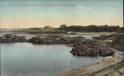 Senator Lodge's Home & Rocks Postcard