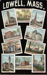 Views of Lowell Massachusetts Postcard Postcard