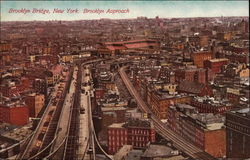 Brooklyn Bridge, Brooklyn Approach New York, NY Postcard Postcard