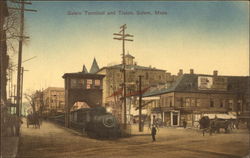 Salem Terminal and Trains Massachusetts Postcard Postcard