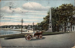 Boulevard and Soldiers Monument Swampscott, MA Postcard Postcard