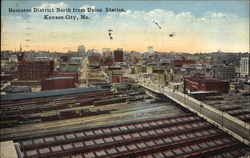 Business District North from Union Station Postcard