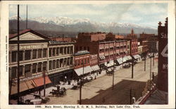 Main Street, Showing Z.C.M.I. Building Salt Lake City, UT Postcard Postcard