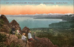 Lake Tahoe from Mt. Watson, Overland Route California Postcard Postcard