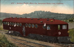 Southern Pacific Motor Car, Sacramento Valley Lines Trains, Railroad Postcard Postcard