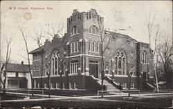 M. E. Church Nickerson, KS Postcard Postcard