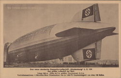 Nazi Zeppelin with swastikas Airships Postcard Postcard