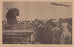 Zeppelin awaiting the airship in Leipzig, Germany Postcard