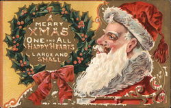 Santa Claus and a wreath Postcard Postcard