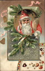 Santa wearing red hat Postcard