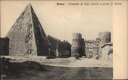 Piramide di Caio Cestio e porta Postcard