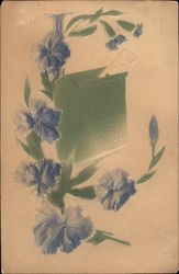 Mailbox with Blue Flowers Postcard