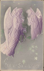 Easter Salutations - Angels Ringing Bells Postcard