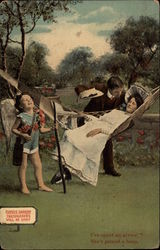 Cupids Garden, Trespassers will be shot Postcard