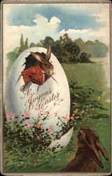 Joyous Easter - Rabbit Breaking Out of an Egg Postcard