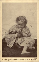 Toddler sucking on toe Children Postcard Postcard