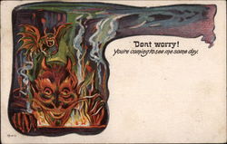 Devils Say Not to Worry Postcard